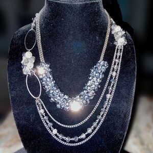 Vintage sparkling necklace remake